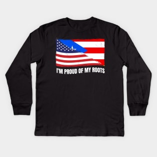 Proud Puerto Rico Flag, Puerto Rico gift heritage, Puerto Rican girl Boy Friend Boricua Puertoriqueño Kids Long Sleeve T-Shirt